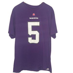 Baltimore Ravens NFL Team Apparel Men XL T Shirt Joe Flacco Short Sleeve Purple
